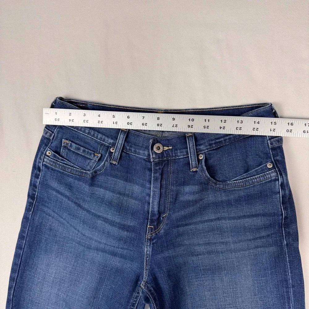 Levi's Capri Jeans Womens 8 Blue Mid Rise Cuffed Denim Pants Cropped